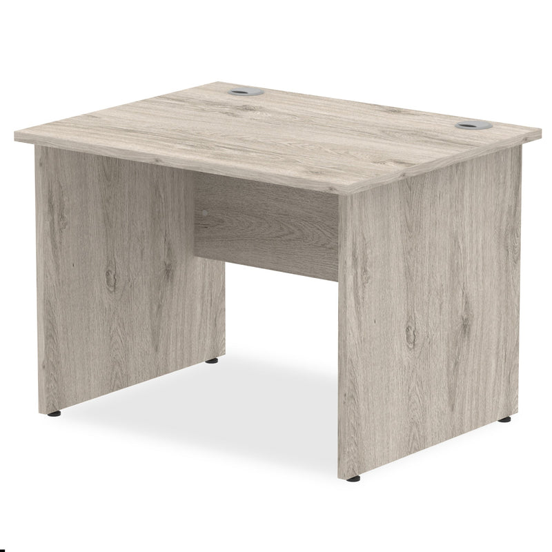 Beech ergonomic straight desk with panel end legs by Dynamic Office Solutions