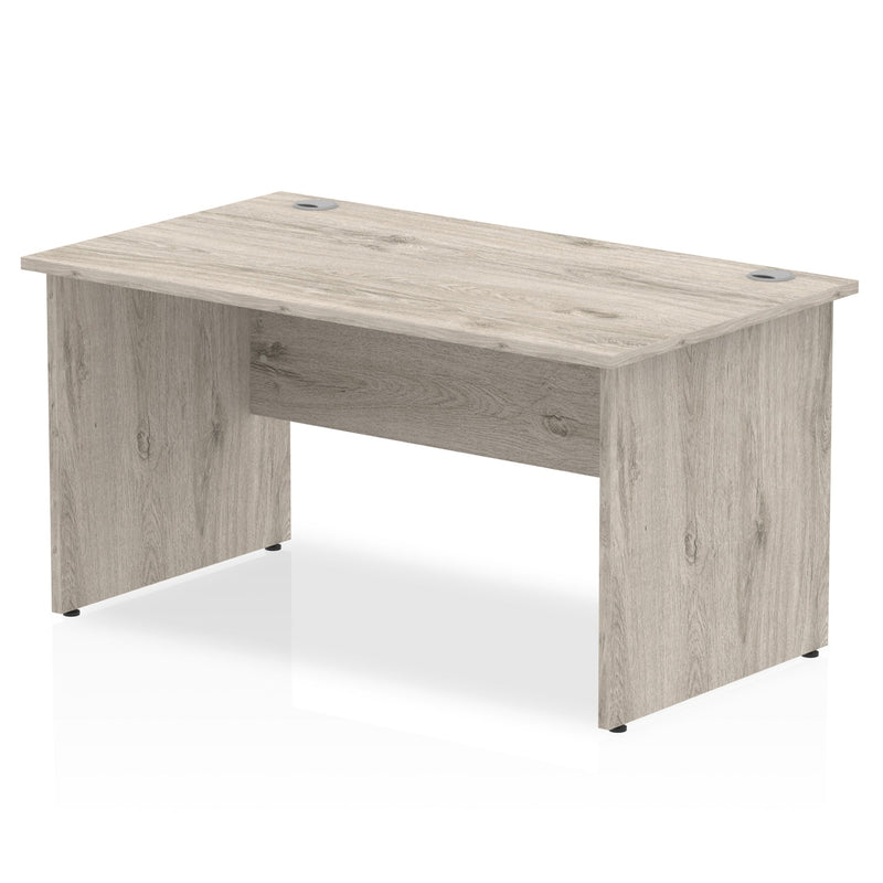Beech desk with straight panel end legs by Dynamic Office Solutions, perfect for ergonomic home office setups.