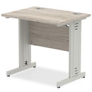 800mm slimline desk with cable managed cantilever leg in beech top and silver leg by Dynamic Office Solutions