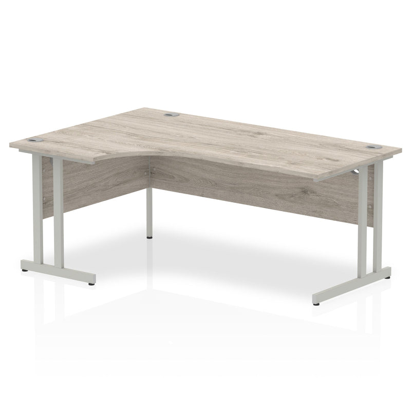 Dynamic Office Solutions 1800mm left corner desk with cantilever leg in beech and silver finish