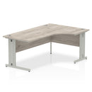 Crescent corner desk with cable managed leg in beech top and black leg by Dynamic Office Solutions