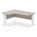 Dynamic Office Solutions 1800mm left crescent desk with cable-managed leg in beech top and black leg