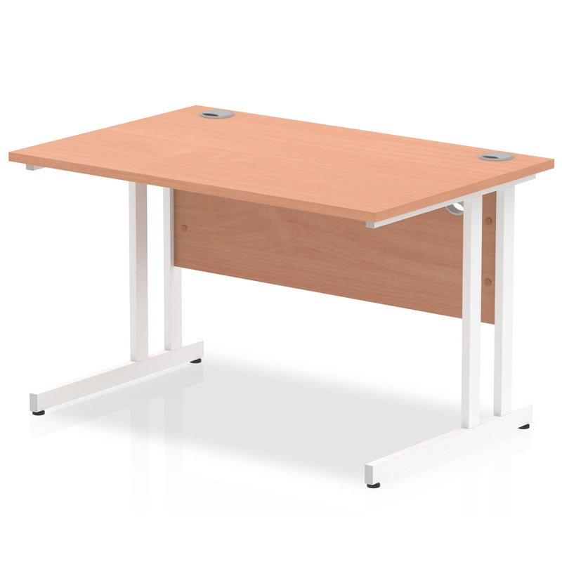 1200mm beech desk with silver cantilever legs from Dynamic Office Solutions, suitable for ergonomic office setups.