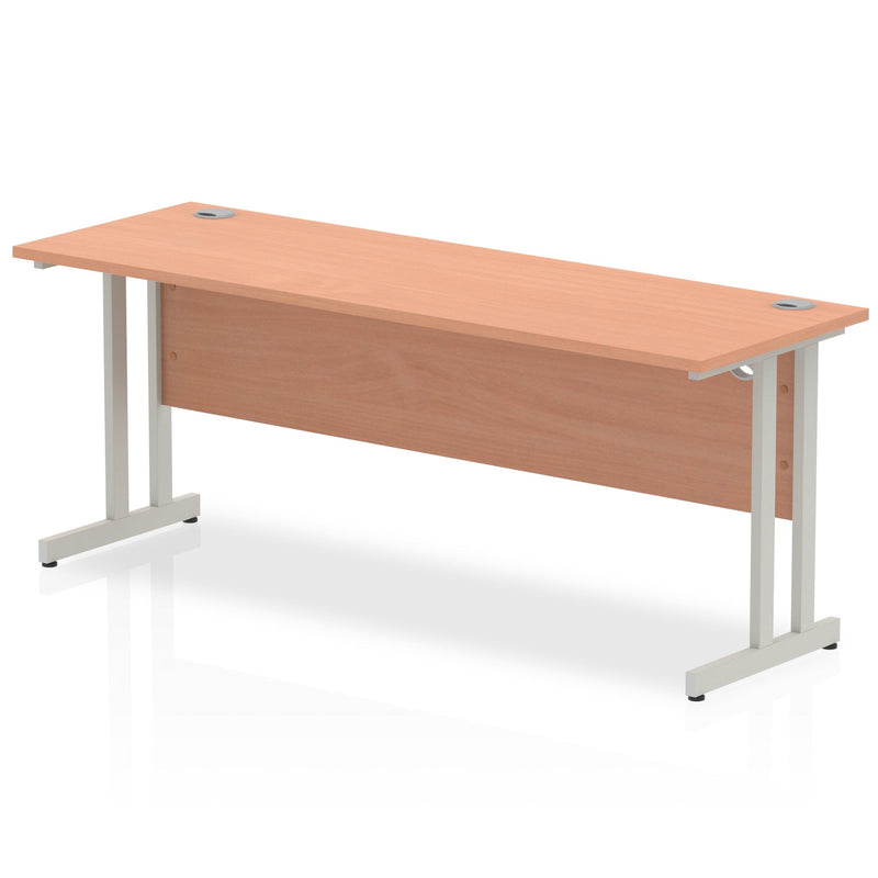 Dynamic Office Solutions 1800mm slimline desk with cantilever legs in beech and silver finish