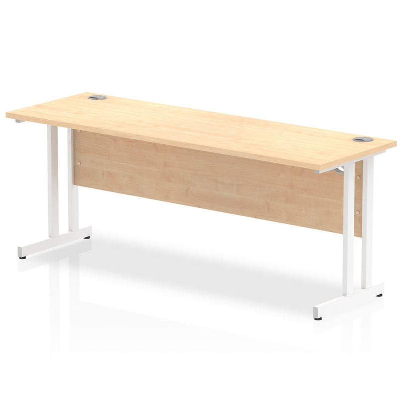 Beech wood 1800mm slimline desk with silver cantilever legs by Dynamic Office Solutions