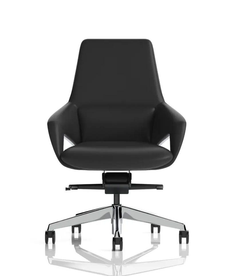 Olive Executive Black Leather Office Chair