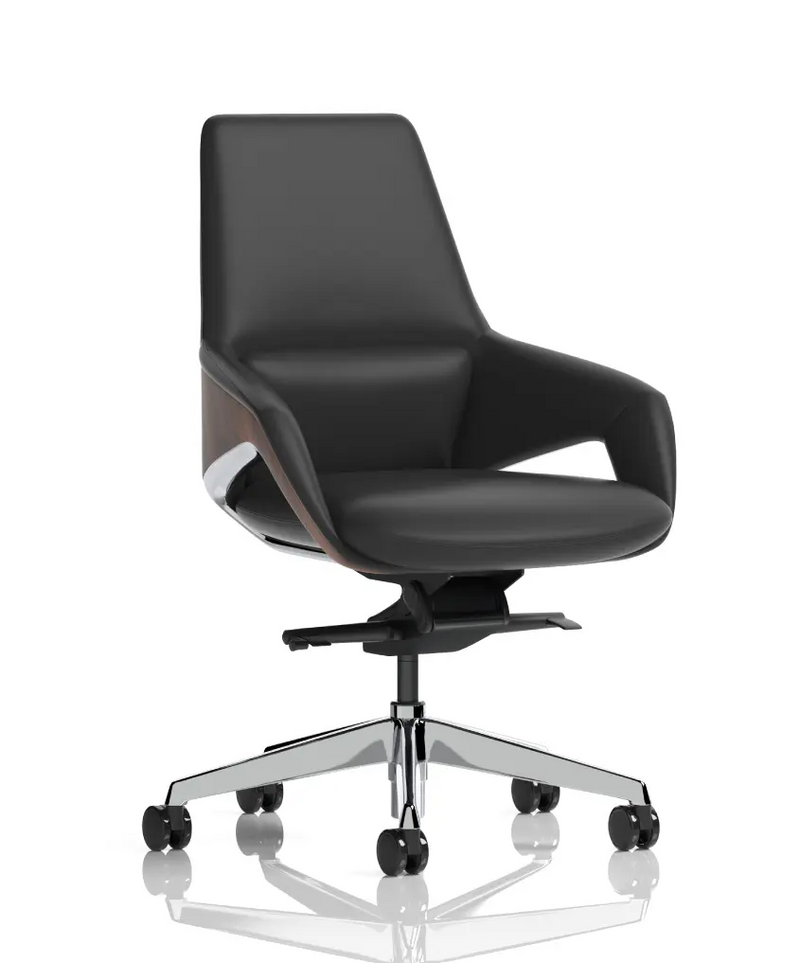 Olive Executive Black Leather Office Chair