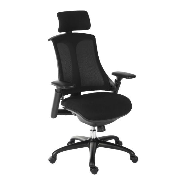 Teknik Rapport Mesh Back Office Chair with Headrest - Black