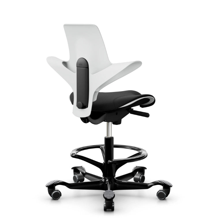 HAG Capisco Puls 8020 White Saddle Chair - Black Base