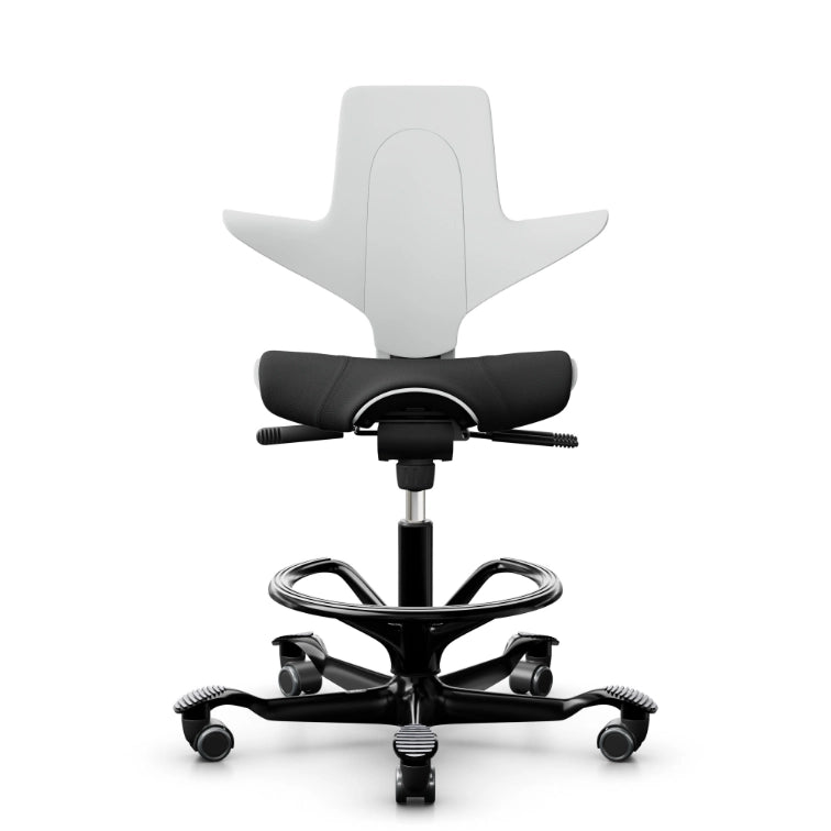 HAG Capisco Puls 8020 White Saddle Chair - Black Base