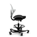 HAG Capisco Puls 8020 White Saddle Chair - Black Base