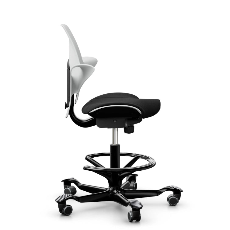 HAG Capisco Puls 8020 White Saddle Chair - Black Base