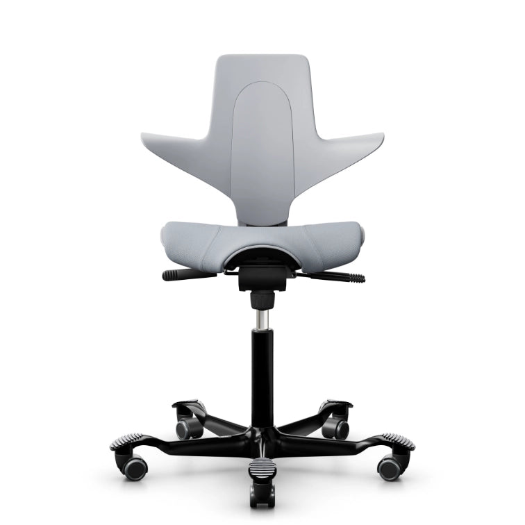 HAG Capisco Puls 8020 Light Grey Saddle Chair - Black Base