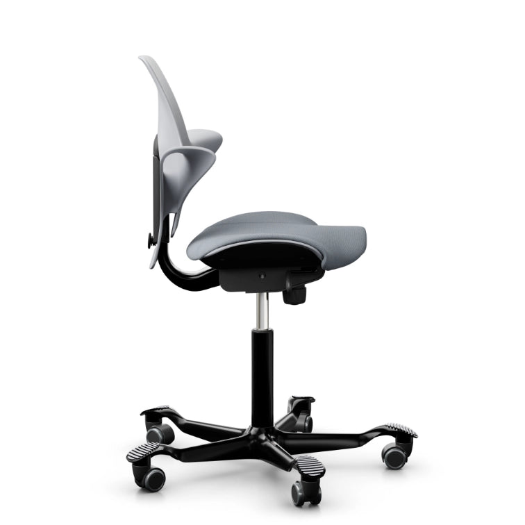 HAG Capisco Puls 8020 Light Grey Saddle Chair - Black Base