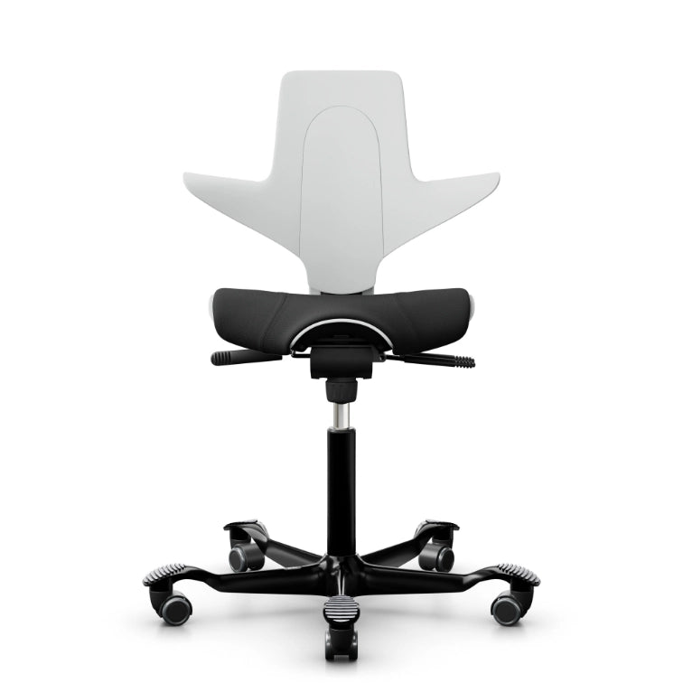 HAG Capisco Puls 8020 White Saddle Chair - Black Base