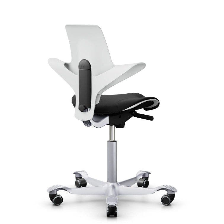HAG Capisco Puls 8020 White Saddle Chair - Silver Base