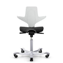 HAG Capisco Puls 8020 White Saddle Chair - Silver Base