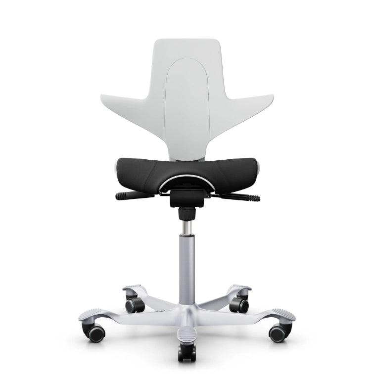 HAG Capisco Puls 8020 White Saddle Chair - Silver Base