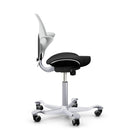 HAG Capisco Puls 8020 White Saddle Chair - Silver Base