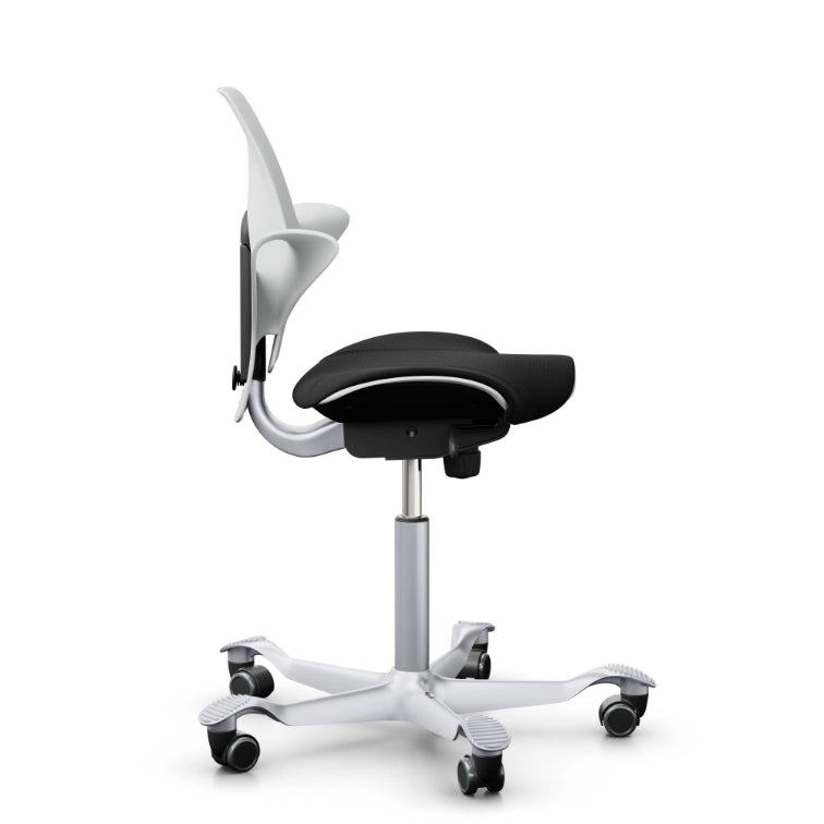 HAG Capisco Puls 8020 White Saddle Chair - Silver Base