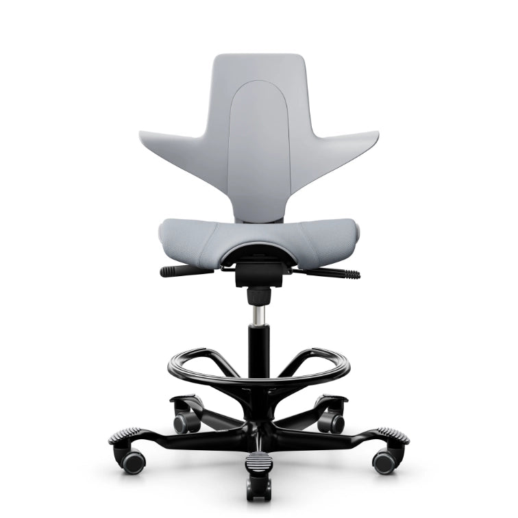 HAG Capisco Puls 8020 Light Grey Saddle Chair - Black Base