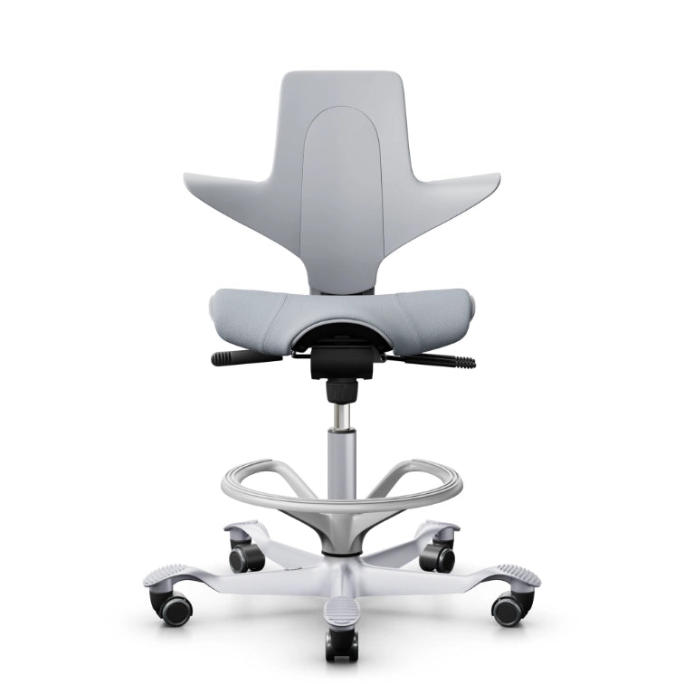 HAG Capisco Puls 8020 Light Grey Saddle Chair - Silver Base
