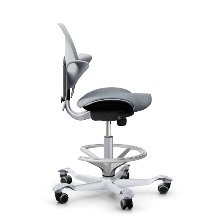 HAG Capisco Puls 8020 Light Grey Saddle Chair - Silver Base