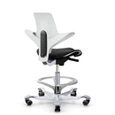 HAG Capisco Puls 8020 White Saddle Chair - Silver Base
