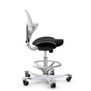 HAG Capisco Puls 8020 White Saddle Chair - Silver Base