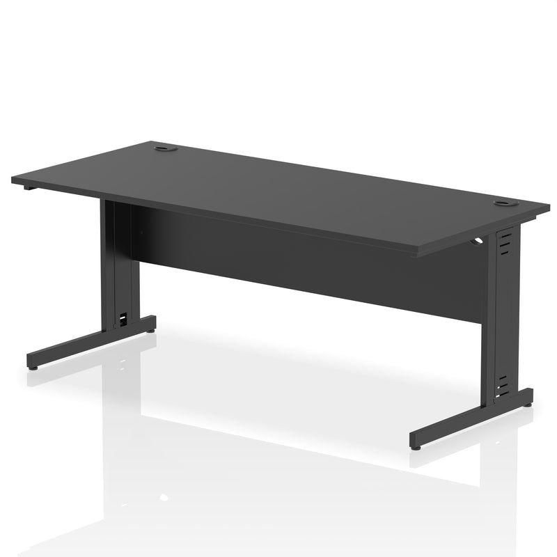 Dynamic Office Solutions Impulse desk, 1800 × 800 mm, black top and black cable-managed leg