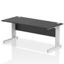 Dynamic Office Solutions Impulse desk, 1800 × 800 mm, black top and silver cable-managed leg