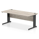 Dynamic Office Solutions Impulse desk, 1800 × 800 mm, grey-oak top and black cable-managed leg