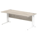 Dynamic Office Solutions Impulse desk, 1800 × 800 mm, grey-oak top and white cable-managed leg