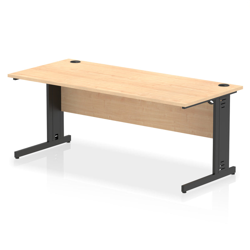 Dynamic Office Solutions Impulse desk, 1800 × 800 mm, maple top and black cable-managed leg