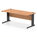 Dynamic Office Solutions Impulse desk, 1800 × 800 mm, oak top and black cable-managed leg