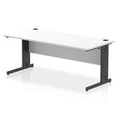 Dynamic Office Solutions Impulse desk, 1800 × 800 mm, white top and black cable-managed leg
