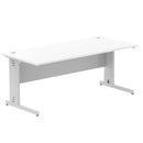 Dynamic Office Solutions Impulse desk, 1800 × 800 mm, white top and silver cable-managed leg