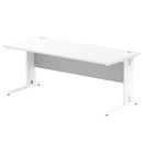 Dynamic Office Solutions Impulse desk, 1800 × 800 mm, white top and white cable-managed leg