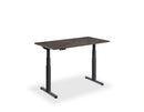 Black height adjustable desk with textured surface and dual motor, 1000 x 600 mm, by Lavoro
