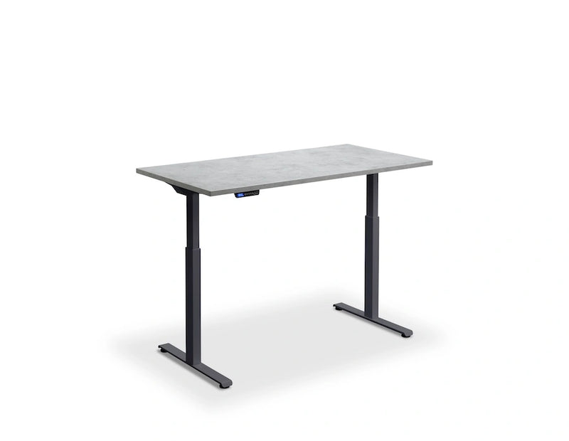 Rusa Dual Motor Standing Desk - Textured Concrete & Bronze Top