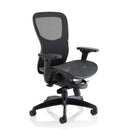 Black heavy-duty office chair with mesh seat and back, 27 stone capacity, by Lockwoodhume Heavyweight