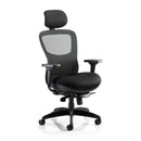 Arrow Heavy Duty Mesh office chair with adjustable headrest, black mesh seat and back, 30 stone capacity