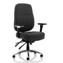 Ashill Deluxe heavy-duty office chair in black fabric, designed for 150kg capacity and 24-hour usage.
