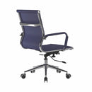 Aura Navy Bonded Leather Executive Chair - Heavy Duty Chrome Base