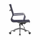 Aura Navy Bonded Leather Executive Chair - Heavy Duty Chrome Base
