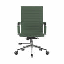 Aura Green bonded leather executive chair with adjustable height, high back, and heavy-duty design by Dynamic Office Solutio