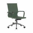 Aura green bonded leather executive chair, heavy duty, medium back, supports up to 154kg, by Dynamic Office Solutions.