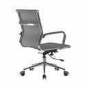 Aura grey bonded leather executive chair with heavy duty chrome base, medium back design by Dynamic Office Solutions
