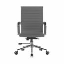 Aura grey bonded leather executive chair with heavy-duty chrome base, suitable for 154kg weight capacity.