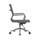 Aura Grey Bonded Leather Executive Chair - Heavy Duty Chrome Base